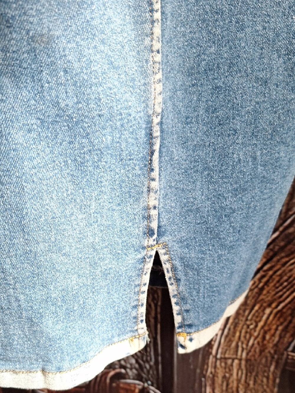 Hello Kitty Light Blue Denim Mini Slip Dress with Leopard Bow - Picture 6 of 6